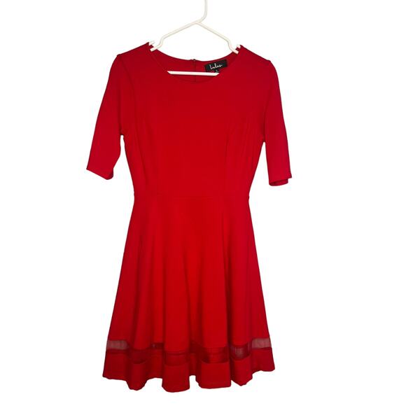 Lulus Red Dress Size Small Fit and Flare - Picture 3 of 7
